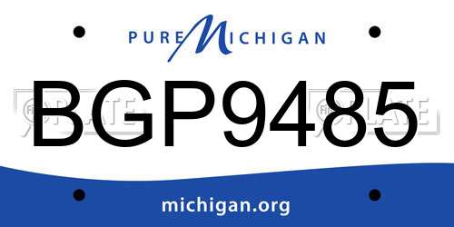 BGP9485 Michigan License Plate