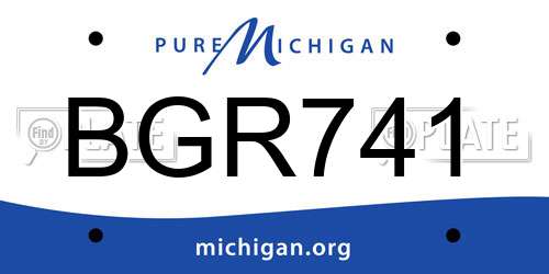 BGR741 Michigan License Plate