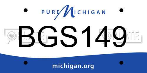 BGS149 Michigan License Plate