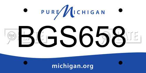 BGS658 Michigan License Plate