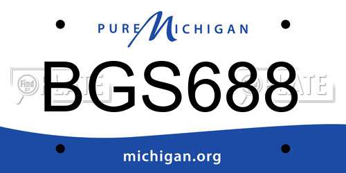BGS688 Michigan License Plate