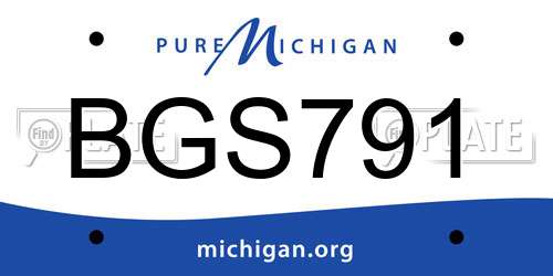 BGS791 Michigan License Plate