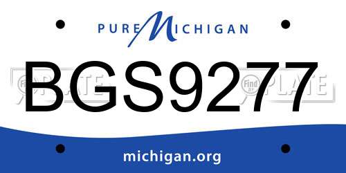 BGS9277 Michigan License Plate