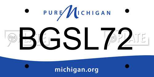 BGSL72 Michigan License Plate