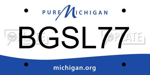 BGSL77 Michigan License Plate