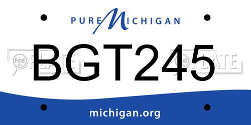 BGT245 Michigan License Plate