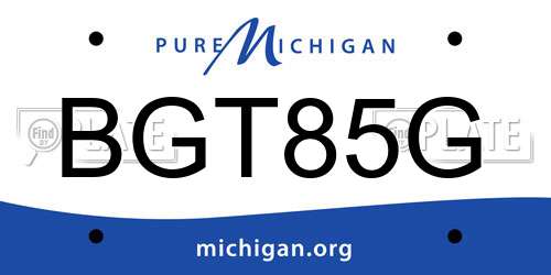 BGT85G Michigan License Plate