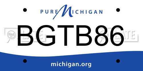 BGTB86 Michigan License Plate