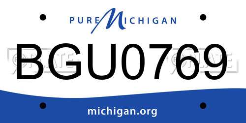 BGU0769 Michigan License Plate