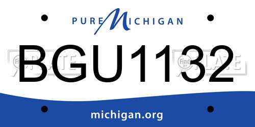 BGU1132 Michigan License Plate