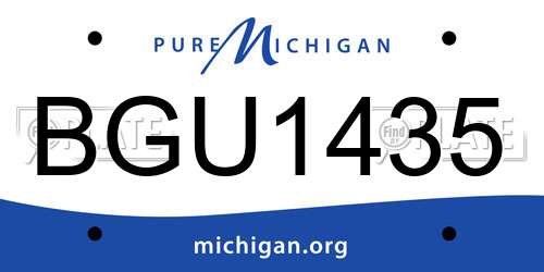 BGU1435 Michigan License Plate