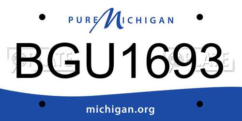 BGU1693 Michigan License Plate