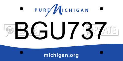 BGU737 Michigan License Plate