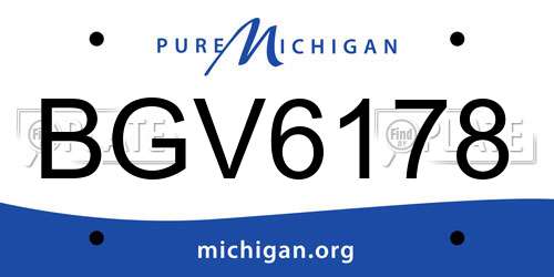 BGV6178 Michigan License Plate