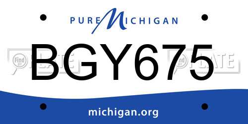 BGY675 Michigan License Plate