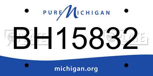 BH15832 Michigan License Plate