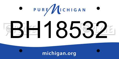 BH18532 Michigan License Plate