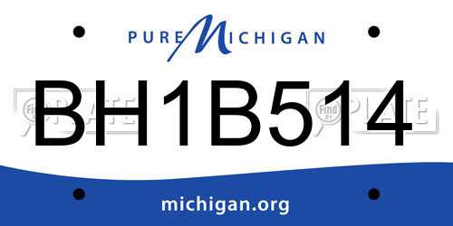 BH1B514 Michigan License Plate