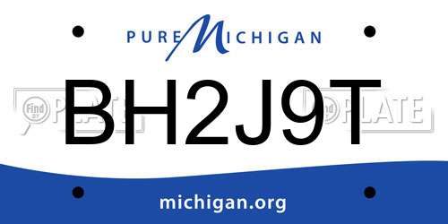 BH2J9T Michigan License Plate