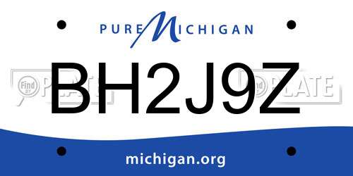 BH2J9Z Michigan License Plate