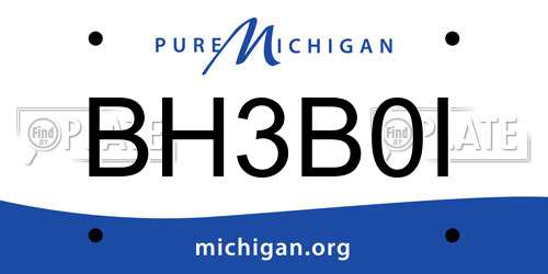 BH3B0I Michigan License Plate