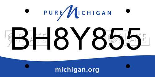 BH8Y855 Michigan License Plate
