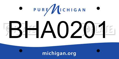 BHA0201 Michigan License Plate