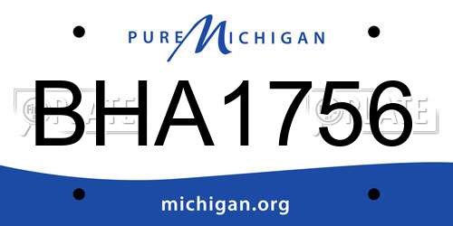 BHA1756 Michigan License Plate