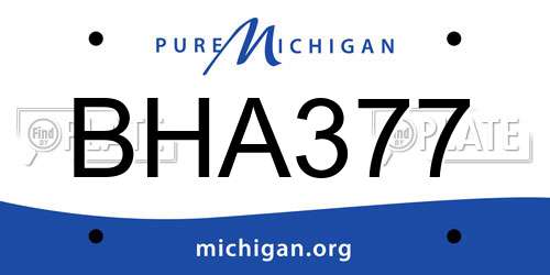 BHA377 Michigan License Plate