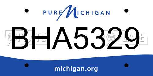 BHA5329 Michigan License Plate