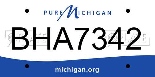 BHA7342 Michigan License Plate