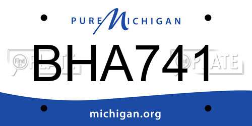 BHA741 Michigan License Plate