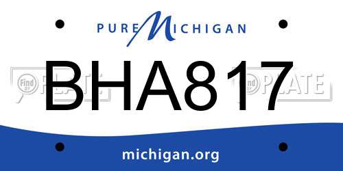 BHA817 Michigan License Plate
