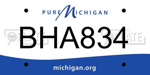 BHA834 Michigan License Plate