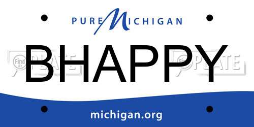 BHAPPY Michigan License Plate