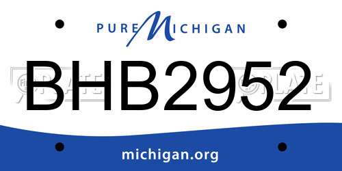 BHB2952 Michigan License Plate