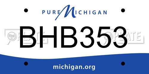 BHB353 Michigan License Plate