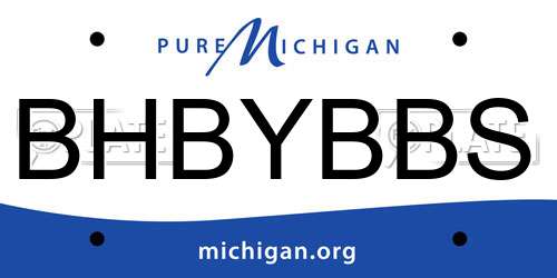 BHBYBBS Michigan License Plate