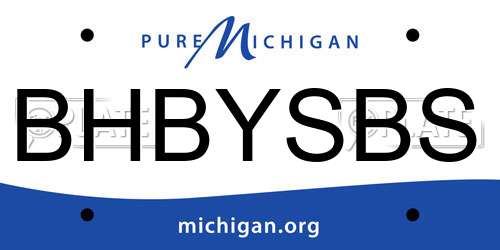 BHBYSBS Michigan License Plate