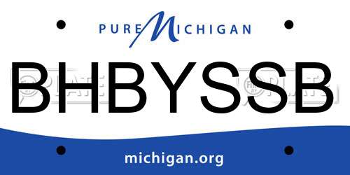 BHBYSSB Michigan License Plate