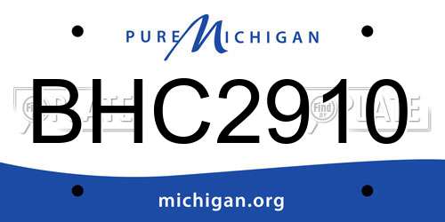 BHC2910 Michigan License Plate
