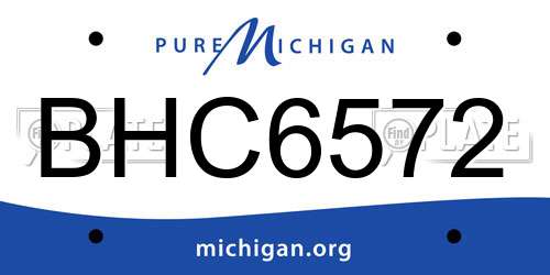 BHC6572 Michigan License Plate