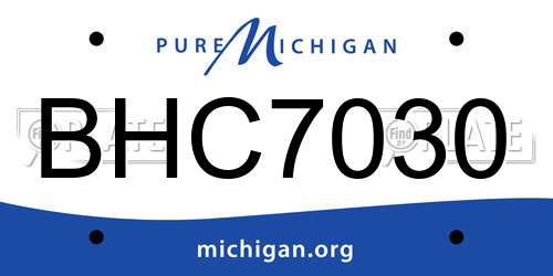 BHC7030 Michigan License Plate