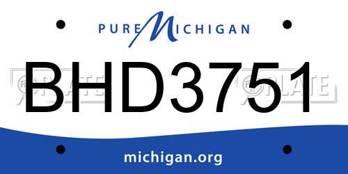 BHD3751 Michigan License Plate