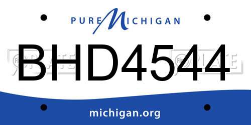 BHD4544 Michigan License Plate