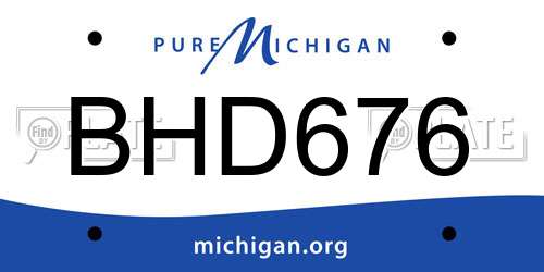 BHD676 Michigan License Plate