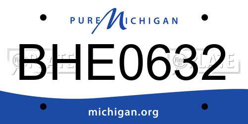 BHE0632 Michigan License Plate