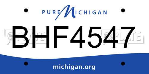 BHF4547 Michigan License Plate