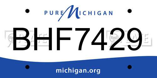 BHF7429 Michigan License Plate