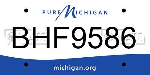 BHF9586 Michigan License Plate